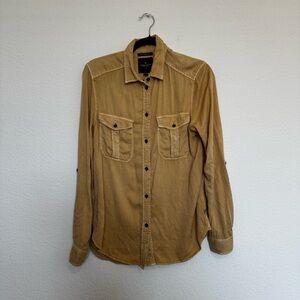 Tan Button-Up Shirt Small